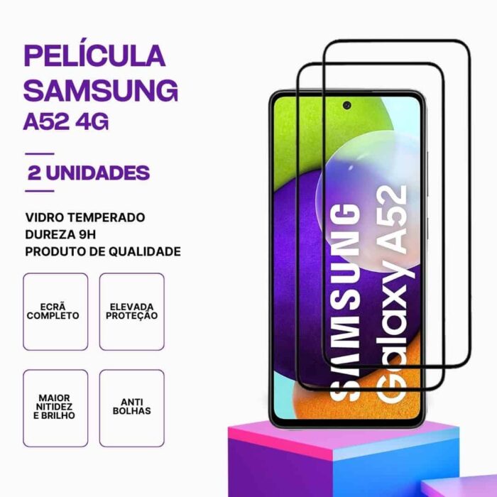 pack 2 Películas Vidro Samsung Galaxy A52 4G – Proteção 9H