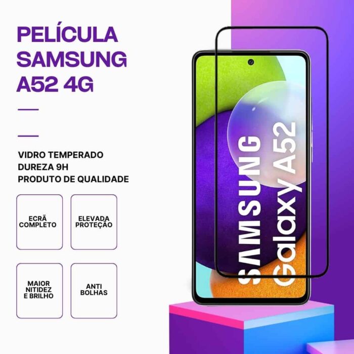 Película Vidro Samsung Galaxy A52 4G – Proteção 9H