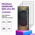 Pack 3 Películas Vidro Samsung Galaxy S25 Ultra 5G – Proteção 9H