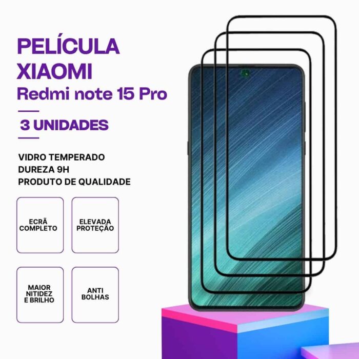 Película-redmi-note-15-pro-3 Pack 3 Películas Redmi note 15 Pro – Proteção 9H