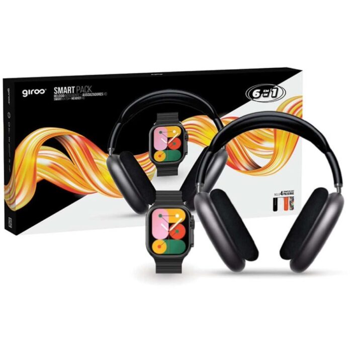 giros smartwatch-caixa Giros SmartWatch + Auscultadores + 4 Braceletes
